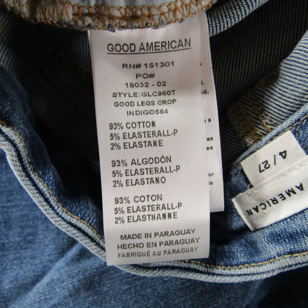 Good American Blue Good Curve Straight High Rise Jeans Women's Size 4 / 27 - Picture 7 of 11